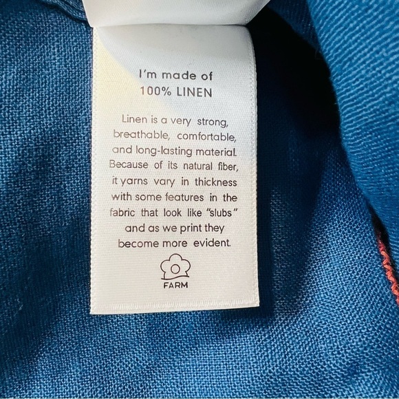 NWT! Farm Rio Tropical Green Linen Embroidered Smocked Back Crop Top. Size XL. - Picture 13 of 14